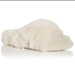 J/SLIDES WOMENS CHARLI FAUX FUR OPEN TOE FLATS SLIDE SANDALS SHOES SZ …